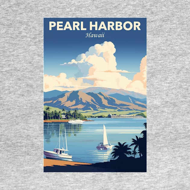 Pearl Harbour Travel Poster by GreenMary Design